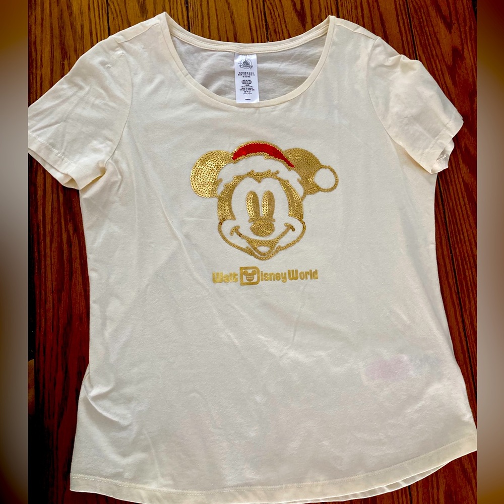 Disney Parks Sequin Mickey T-shirt - Picture 2 of 7